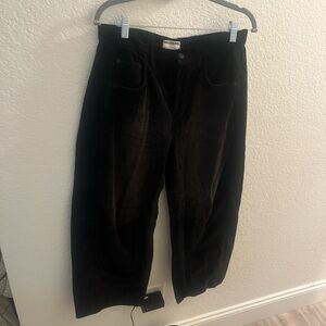 Free People Barrel Black Corduroy Pants